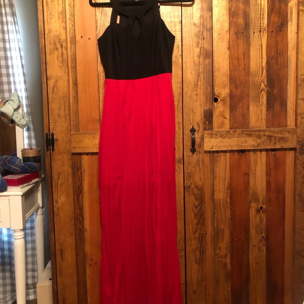 Red & Black Maxi Dress